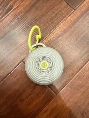 White Noise Machine in Light Gray with Yellow Accent